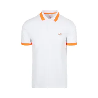 Sun68 Poloshirt Big Stripe Fluo Weiß - Größe Xxl