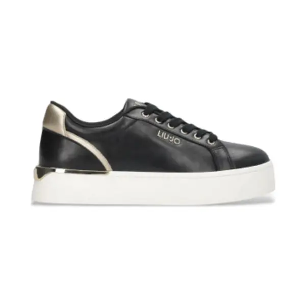 Liu Jo For Woman. BF5041PX026S1189 Black Platform Leather Trainers (40), 3 To 5 Cm, Laces, Casual thumbnail