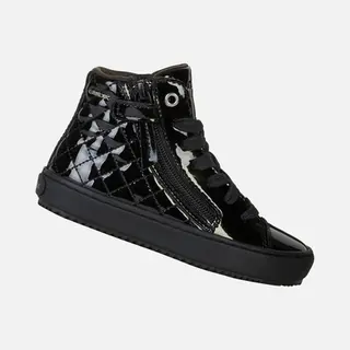 Meisjessneakers Halfhoog Kalispera Girl Geox® Gelakt Zwart