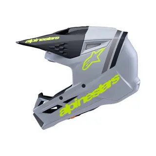 Alpinestars SM3 Radium Youth Motocross Helmet, Grey/yellow Matt, Y/M (50/51)