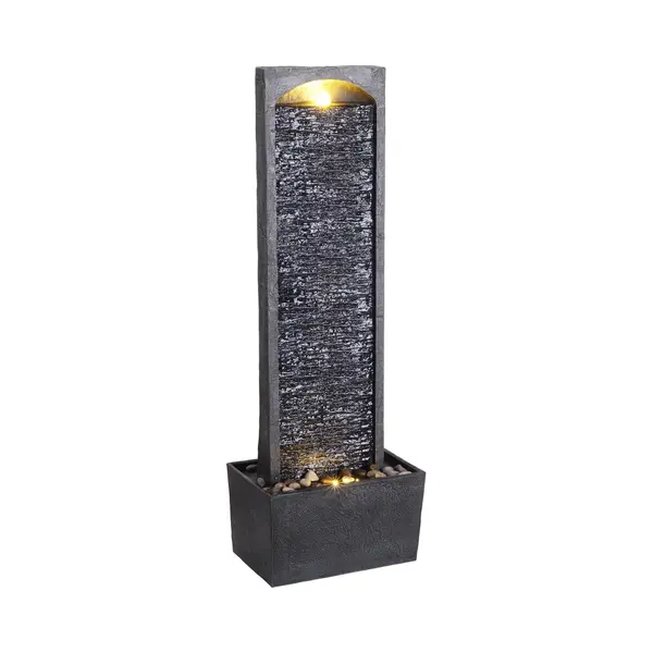 Teamson Home Gartenbrunnen Mit Led Aus Polyresin Schwarz H98 Cm thumbnail