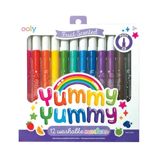 Ooly Yummy Yummy markeerstift 12 stuk(s) Fijne punt Zwart, Blauw, Bruin, Groen, Lichtblauw, Oranje, Roze, Paars, Rood, Turkoois, Violet, Geel