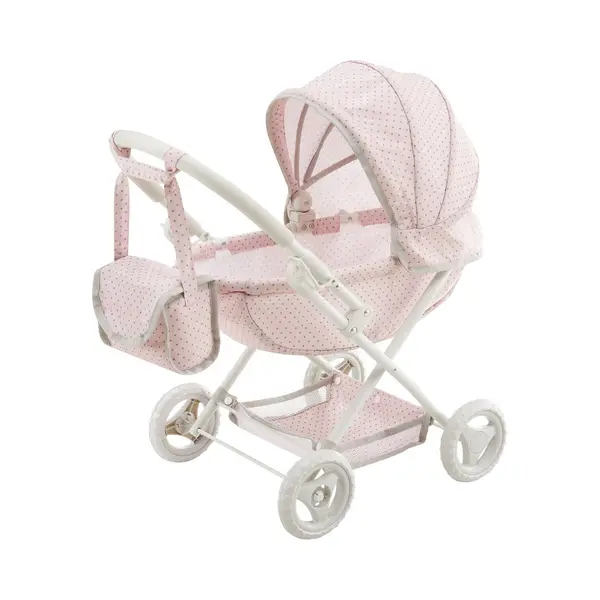 Teamson Kids Polka Dot Princess Baby Doll Pram Stroller In Pink thumbnail