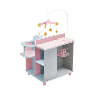 Olivia's Little World 6-in-1 Wooden Baby Doll Changing Station With Crib, Changing Table, High Chair, Double-Door Closet, Sink And Washing Machine,