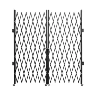 Vevor Dubbele Veiligheidsvouwpoort Intrekbare Schaarpoort 0, 5-12 Voet, Draagbare Schaarpoort Met 360° Wielen Opvouwbare Buitenkelderdeur, Garage,