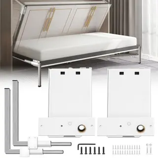 Vevor Wandmontageset Met Veer, Belastbaar Draagvermogen Van 250 Kg, Knutselset, Bedhouder Voor Murphy Bed Van 0, 9 Tot 1, 2 M, Horizontaal Queenbed,