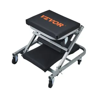 Vevor Z-Creeper Seat, 2 In 1 Rolling Folding Car Creeper/Stool, 300 Lbs Capacity Mechanic Creeper, Low Profile Creeper With 6 Pcs Wheels For Garage,