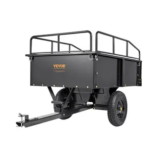 Vevor Heavy Duty Atv Trailer Steel Dump Cart, 750-Pound 12 Cubic Feet, Garden Utility Trailer With Removable Sides For Riding Lawn Mower Tractor