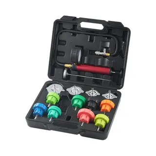 Vevor 14 Stuks Koelvloeistofdruktesters Met Thermometer, 4 Metalen Adapters En 8 Testdoppen