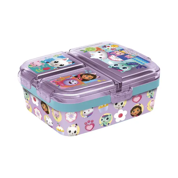 Stor Gabby's Dollhouse Lunchbox Mit 3 Separaten Fächern In Pink thumbnail