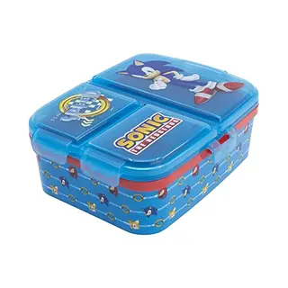 stor Sonic The Hedgehog Kinderlunchbox – Broodtrommel Met 4 Vakken Voor Kinderen Vanaf 4 Jaar - Vaatwasserbestendig & Bpa-vrij - Lichtblauw