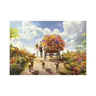Educa 1000 St - Bloemen Dragen Puzzel (80-19921) (1000 onderdelen)