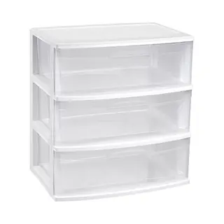 Plasticforte Ladeblokje Organizer 3x Lades - Wit/transparant - L56 X B40 X H61 Cm - Plastic