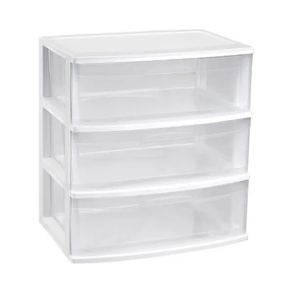 Plasticforte Ladeblokje Organizer 3x Lades - Wit/transparant - L56 X B40 X H61 Cm - Plastic thumbnail