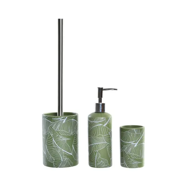 Item International Items - Wc/Toiletborstel Met Zeeppompje/beker - Flowers Groen thumbnail