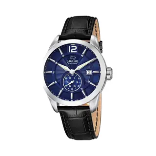 Jaguar J663/2 Heren Horloge - Saffierglas - Roestvrijstaal/Leer - Zilverkleurig - Ø 43 Mm - Quartz - Gesp - 10 Atm (zwemmen)