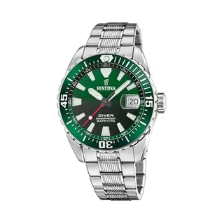 Festina Diver - Heren Horloge - Zilverkleurig Met Band