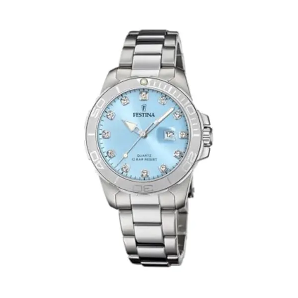 Festina Quarzuhr »Boyfriend Collection« Armbanduhr, Damenuhr, Edelstahlarmband, Bis 10 Bar Wasserdicht, Datum thumbnail