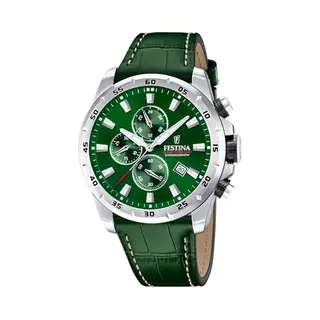 Festina Mens Stainless Steel Chronograph Watch With Leather Strap F20692/3