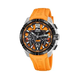 Lotus Mens Chronograph Steel Watch With Rubber Strap 18944/3