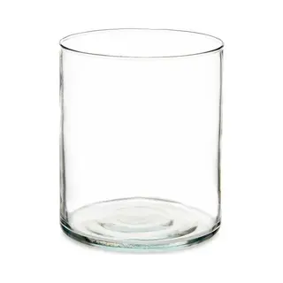 Giftdecor Bloemenvaas - Cilinder Vorm - Transparant Glas - 17 X 20 Cm - Vaas