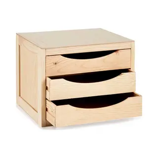Kipit, Rekken, Houten Kist Met 3 Laden (39 X 30 X 29 cm)