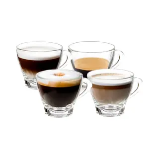 Vivalto Design Espresso Koffie Glazen Met Oor - Set 4x Stuks - Transparant Glas - 80 Ml