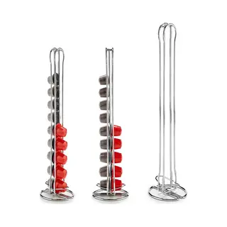 Kinvara Koffie Cup/capsule Houder/dispenser - Metaal - Voor 20 Cups - D10 X H38 Cm - Geschikt Voor Nespresso Cups