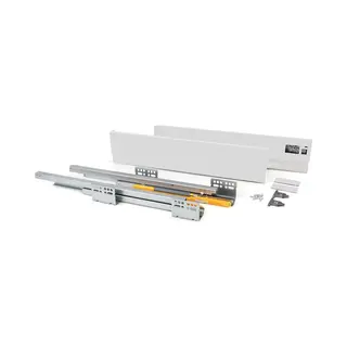 Außenschublade Concept 30kg Höhe 105mm, Tiefe 350mm, Stahl, Weiß Lackiert - Emuca