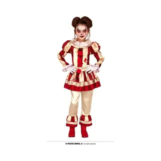 Fiestas Guirca - Striped Clown Girl (5-6 Jaar)