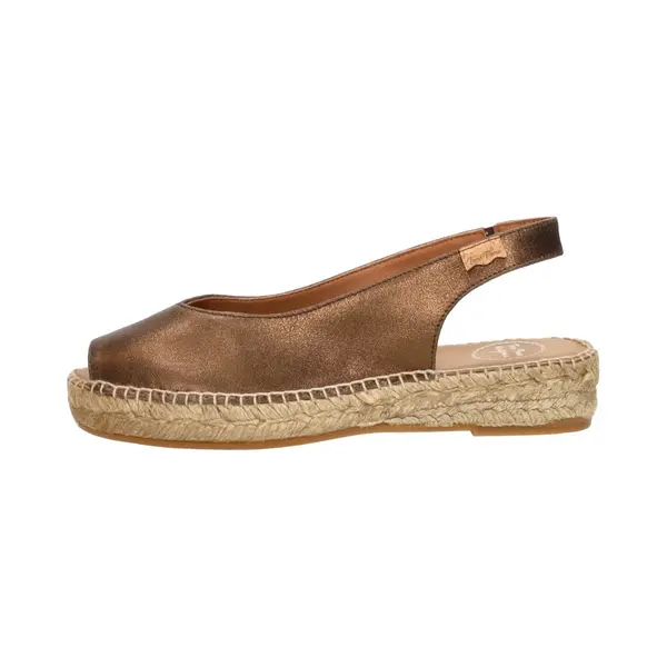 Toni Pons Erica-As Peep Toe Espadrilles Voor Dames, Glanzend Leer, Brons, 38 Eu, Brons, 38 Eu thumbnail
