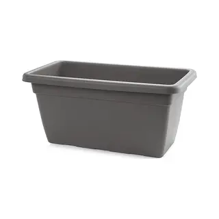 Plasticforte Plantenbak Antraciet Grijs Rechthoekig 80 X 40 X 33 Cm - Bloemenbak Voor Buiten - Spullen Opslagbakken