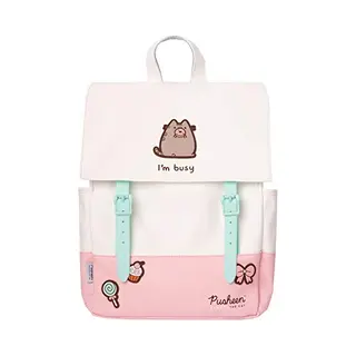 Pusheen, Moderne Rugzak Met Verstelbare Banden En Decoratieve Patches, Roze