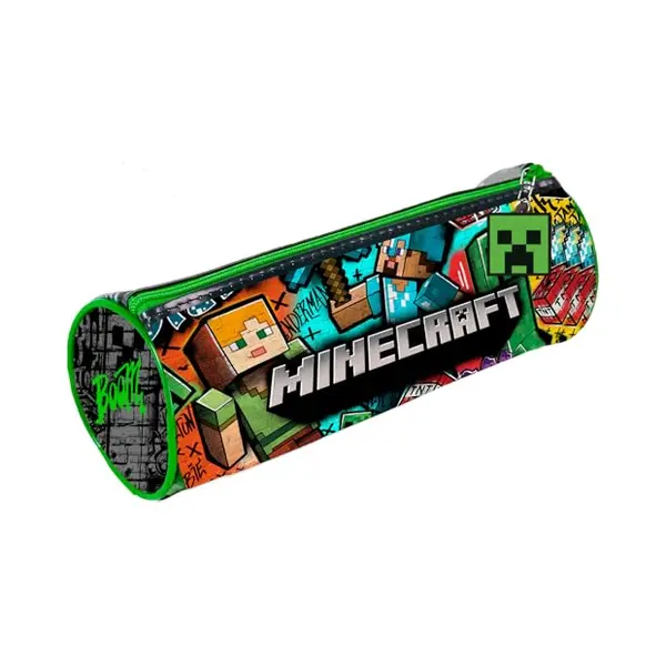 Minecraft Etui Rond – Plush Pennenzak 22x8 Cm – Zachte Etui Van Polyester – Officieel Minecraft thumbnail