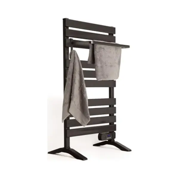 Create Create - Elektrische Handdoekhouder 500W - Zwart - Met Poten - Met Legbord 3 Spijlen - Warm Towel thumbnail