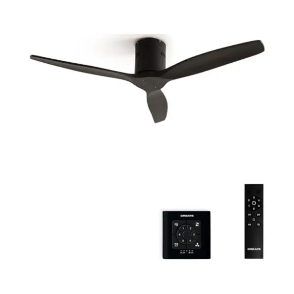 Create Create - Plafondventilator 40W Silent Ø132 Cm - Controller Voor Wandmontage - Afstandsbediening - Zwart - Wind Calm thumbnail