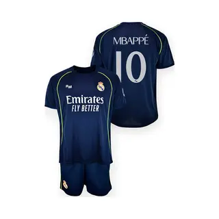 Real Madrid Cf Kylian Mbappé Real Madrid Uit Tenue 25/26 - Maat 116 - Voetbaltenue - Shirt & Broekje - Jongens En Meiden - Sportkledingset - 100% Polyester