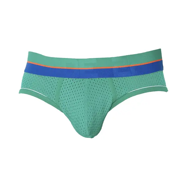 Code 22 Bright Mesh Brief Green - Maat L - Heren Ondergoed - Slip Voor Man - Mannen Brief thumbnail