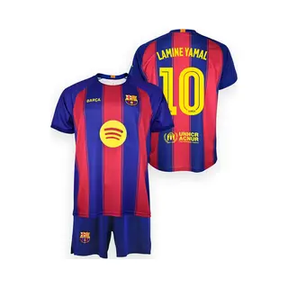 Lamine Yamal Fc Barcelona Voetbaltenue Thuis - 2025-2026 - Voetbaltenue Kinderen - Shirt En Broekje - Jongens En Meisjes --140