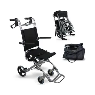 Mobiclinic, Neptuno, Wheelchair, Folding Transport Wheelchair For Adults And Disabled, Ergonomic Seat And Backrest, Folding Footrest And Armrests,