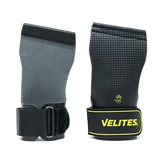 Velites Quad Carbon I Professional Grips For Cross Training Or Gymnastics Athletes | 100% Vegan I Use With Magnesium, Quick Transitions (Black, L)