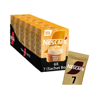Nescafé Vanilla Cookie Dough Latte Oploskoffie - 6 Doosjes X 7 Zakjes