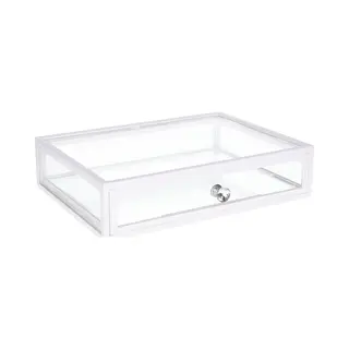 Item International Sieradenkist/juwelenkist Transparant Van Glas 26 X 19 X 6 Cm - Sieradendoos - Juwelendoos