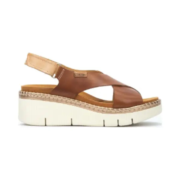 Pikolinos For Woman. W0K-0606C1 Brown Gomera Leather Wedge Sandals (36), 3 To 5 Cm, Velcro, Casual thumbnail