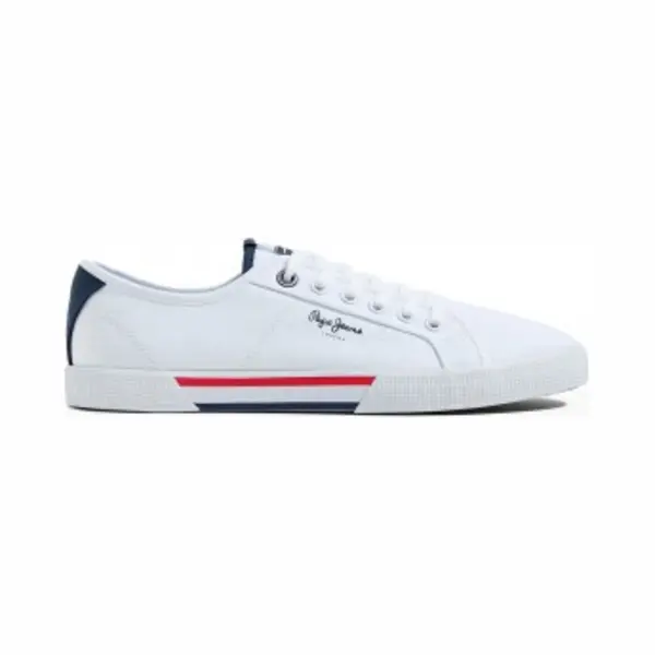 Pepe Jeans For Man. PMS30816 White Brady Sneakers (44), Fabric, Flat, Laces, Casual, Sustainable thumbnail