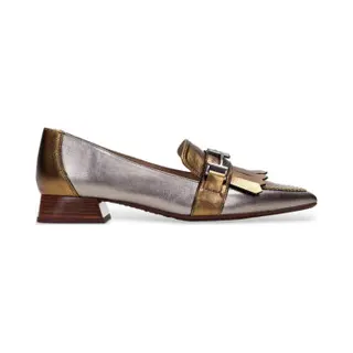 Hispanitasvoor Vrouwen. CHI243573 Menorca Bronzen Leren Schoenen (38), Leer, 1 Tot 3 Cm, Geen, Casual, Feest, Brons