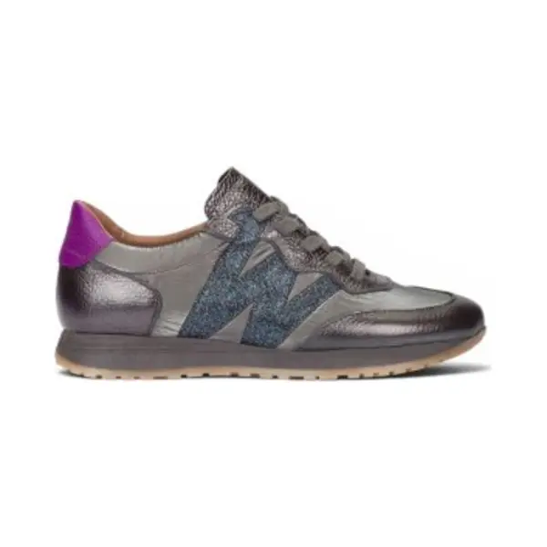 Wonders For Woman. A-4810 Gray Tot Leather Sneakers (40), Flat, Laces, Casual, Grey thumbnail