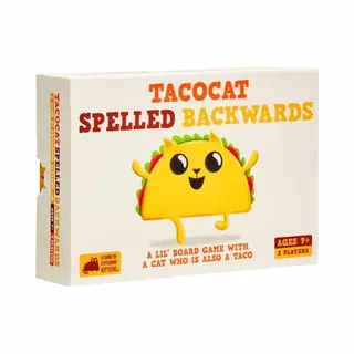 Exploding Kittens - Tacocat Spelled Backwards - 2 Players - Ages 7+ - 15 Minutes To Play - Clever Family Board Game - Couple And Family Game, Ideal
