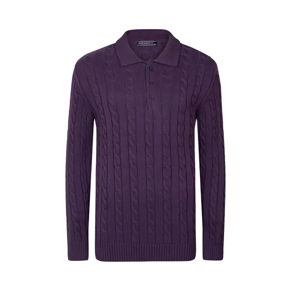 Felix Hardy Polo Trui - Polokraag - Lange Mouv Heren Paars - M thumbnail