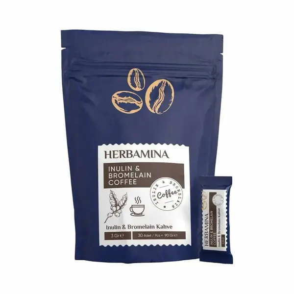 Herbamina Koffie Met Inuline & Bromelaïne - 30 Sachets (90 G) thumbnail